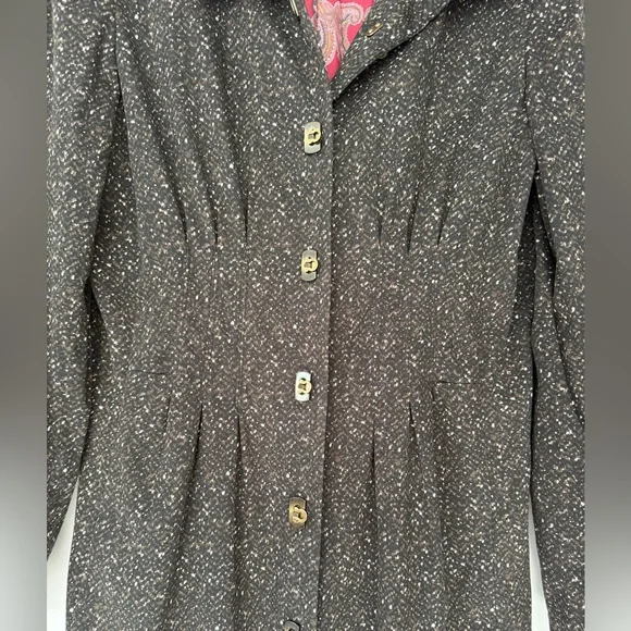 Etcetera Speckled Women’s Vintage Warm Comfortable Statement Long PeaCoat Size 6 - Picture 5 of 9